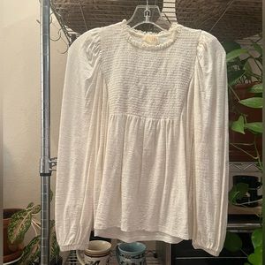 Nation LTD Marion Long Sleeve Tee - Cream/Off-White